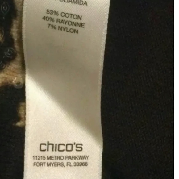 Chico's Jersey Tunic Size 3 Brown Leopard Print - Picture 10 of 11
